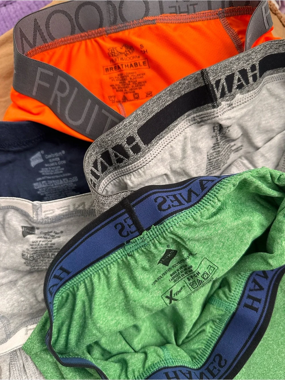 NEW Sz Small Hanes Men's 5-Pack Mixed Color Boxer Briefs